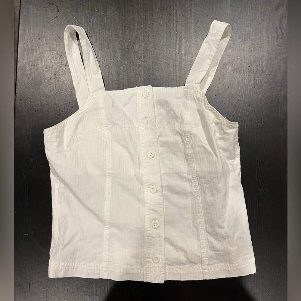 White Button Tank Top
